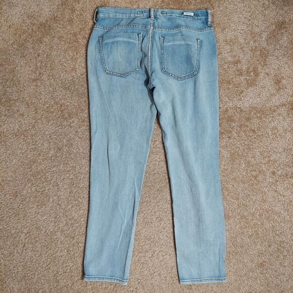 MELVILLE Womens Size 26 Distressed Jeans 30x25 Boyfriend Ankle Frayed Med Wash - Picture 5 of 12